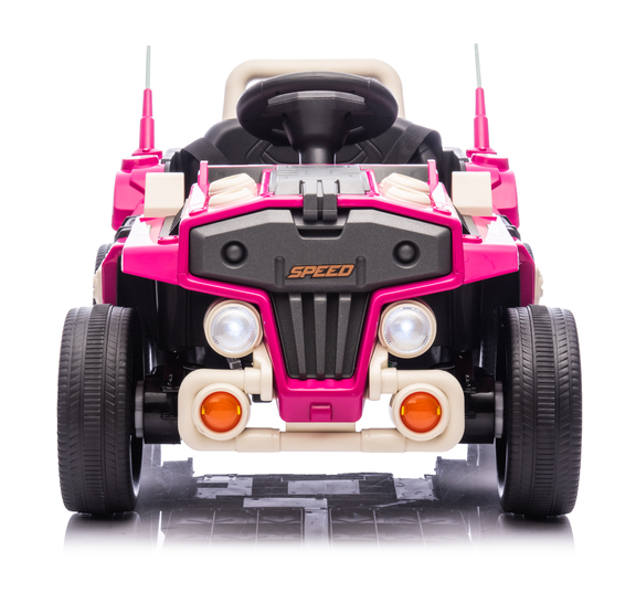 TOKTOO 12V Ride On Car for Toddlers, Electric Car for Kids Aged 2-6 Years, Pink