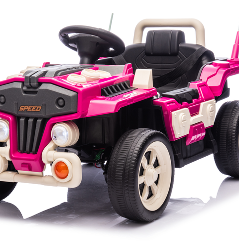 TOKTOO 12V Ride On Car for Toddlers, Electric Car for Kids Aged 2-6 Years, Pink