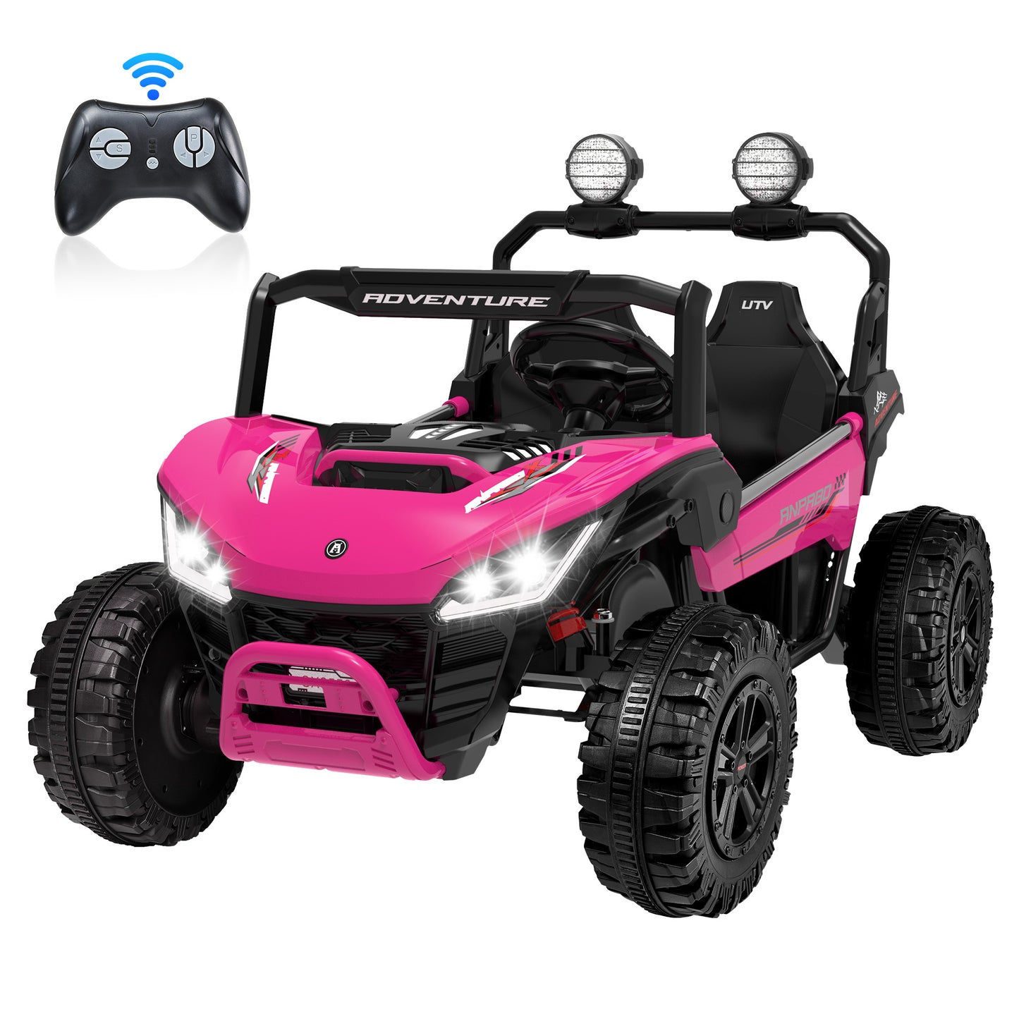 TOKTOO 2 Seater 24V 4WD Ride on UTV, 200W 4 Wheeler Battery Powered Ride on Electric Car for Big Kids