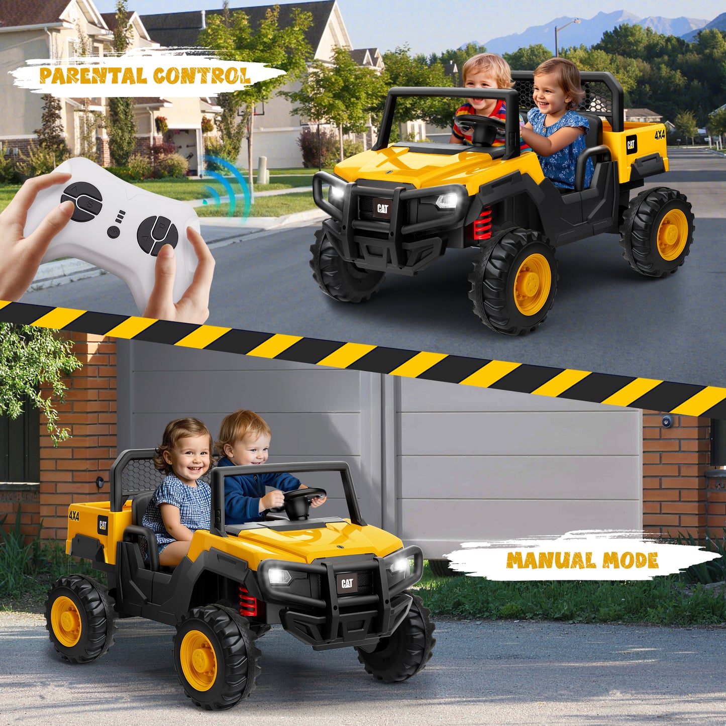 TOKTOO 24V Ride on Car Caterpillar Licensed UTV