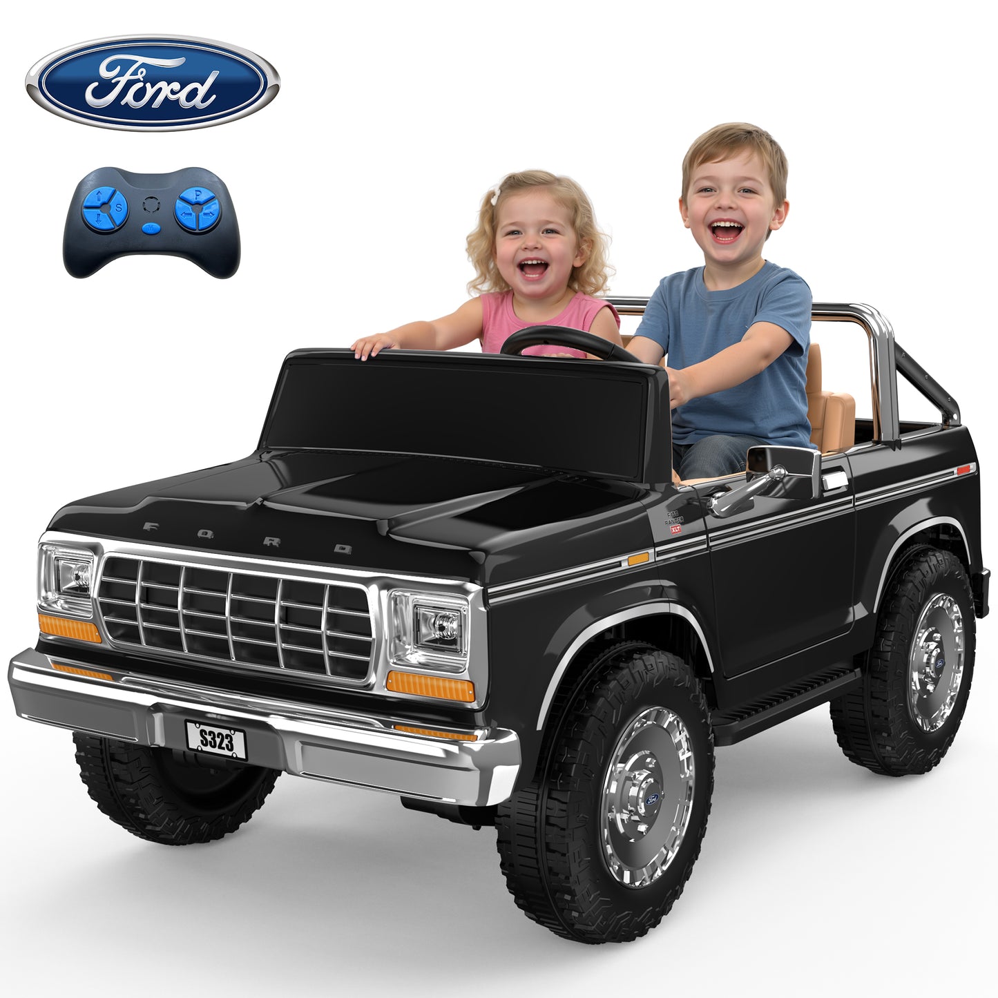 TOKTOO 24V Ride on Dump Truck, Licensed 1973 Ford F-150