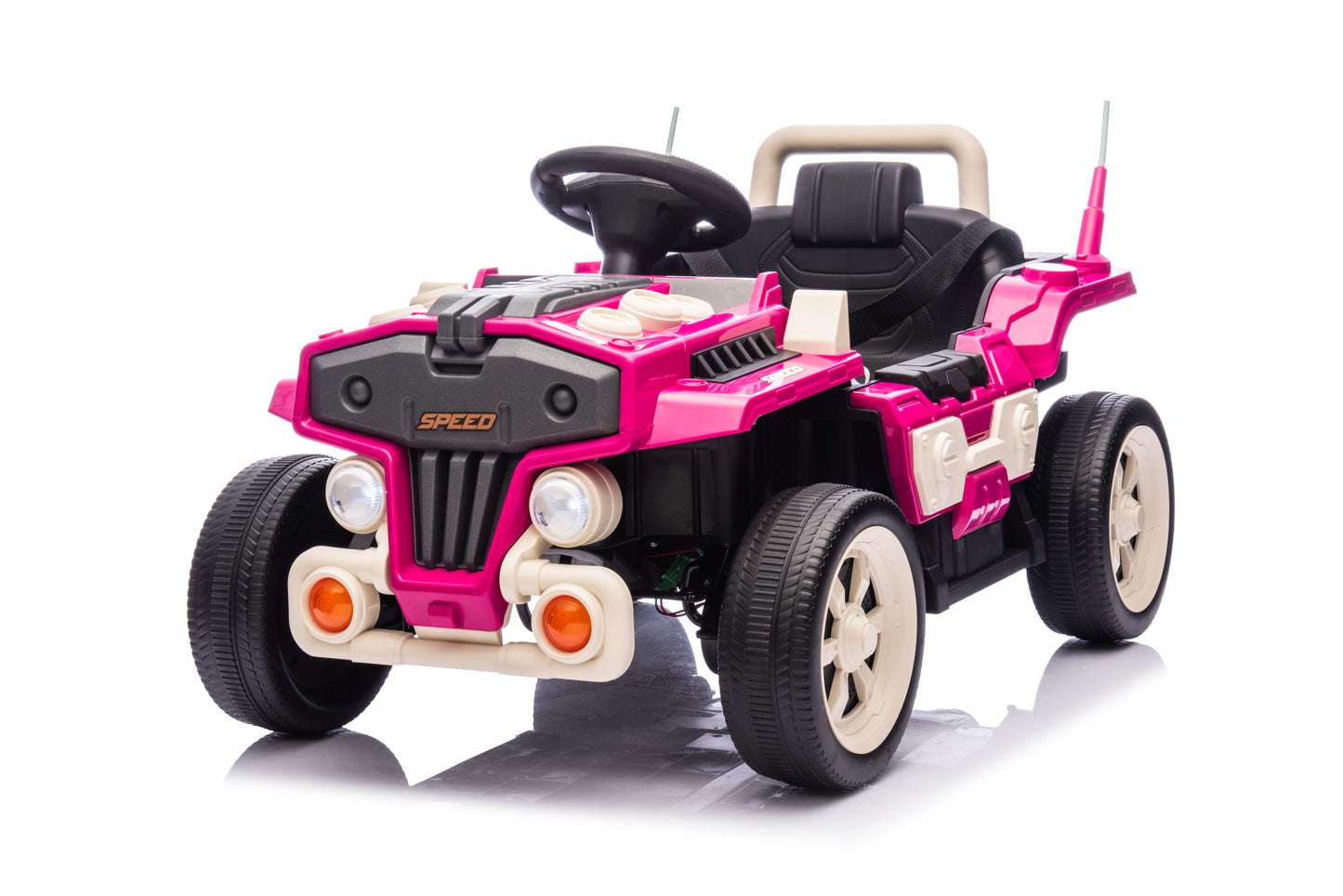 TOKTOO 12V Ride On Car for Toddlers, Electric Car for Kids Aged 2-6 Years, Pink