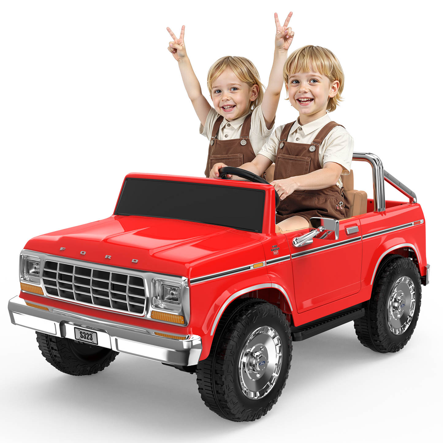 TOKTOO 24V Ride on Dump Truck, Licensed 1973 Ford F-150