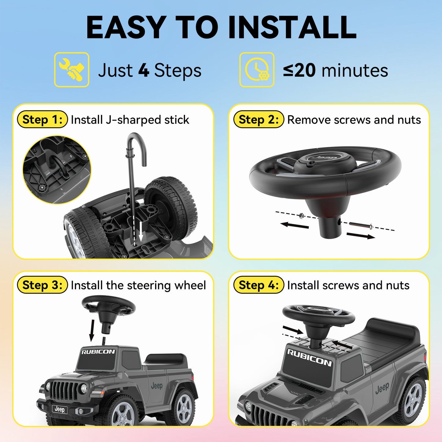 TOKTOO Kids Ride On Push Car