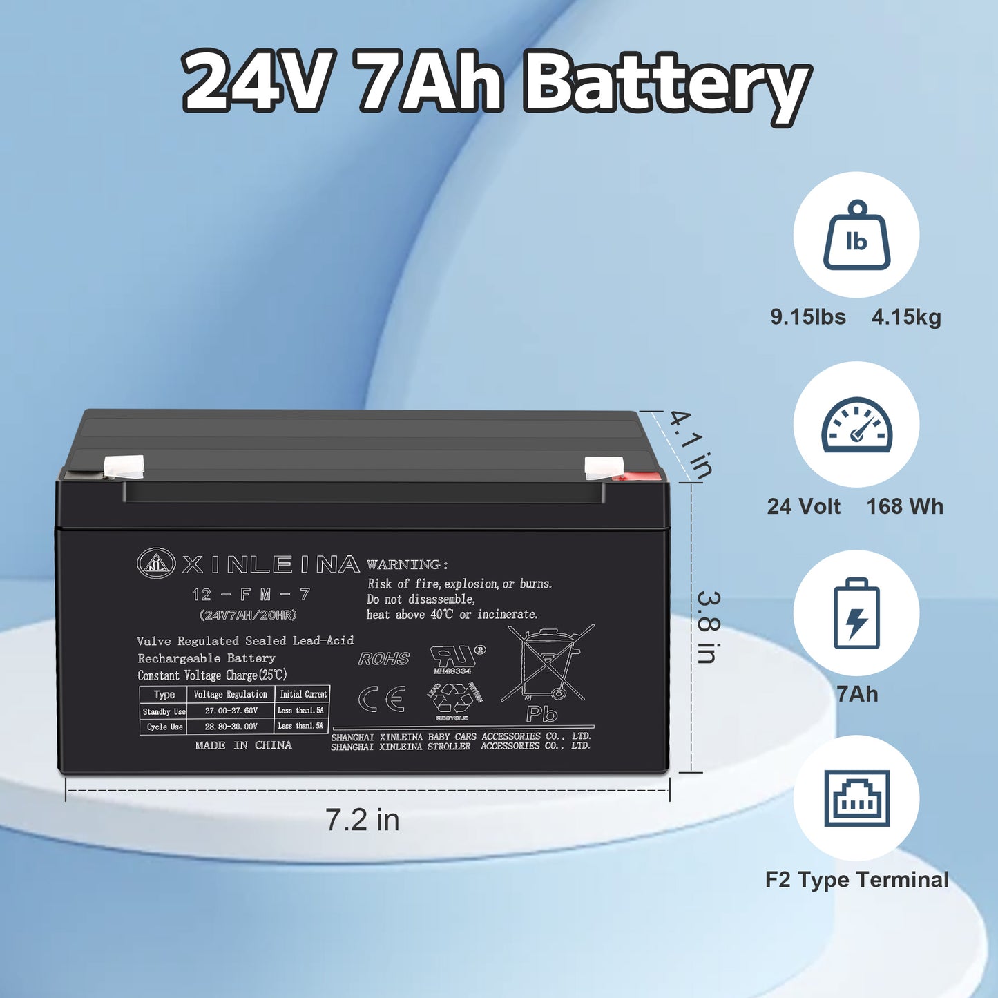 TOKTOO 24V 7Ah Lead Acid Replacement Battery for Kids Ride On Car – Reliable Power