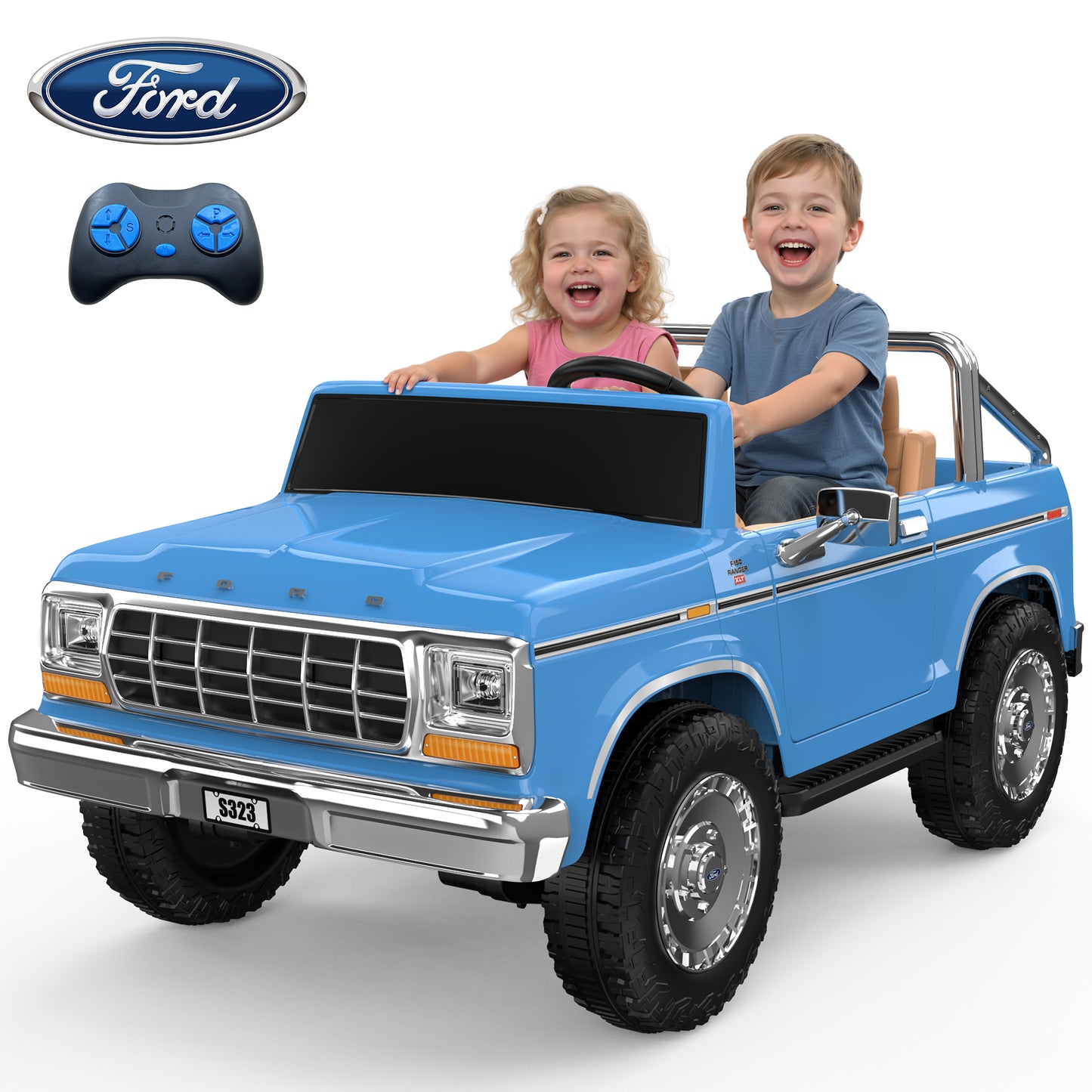 TOKTOO 24V Ride on Dump Truck, Licensed 1973 Ford F-150