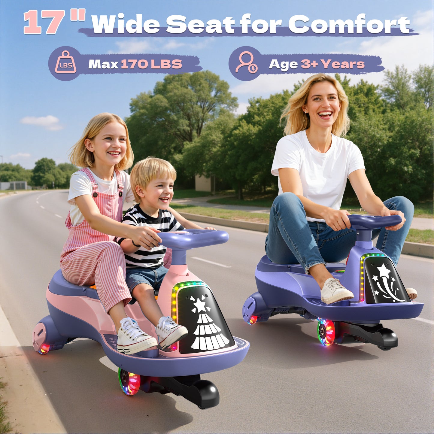 TOKTOO 12V Electric Wiggle Car, Ride on Toy for Toddlers