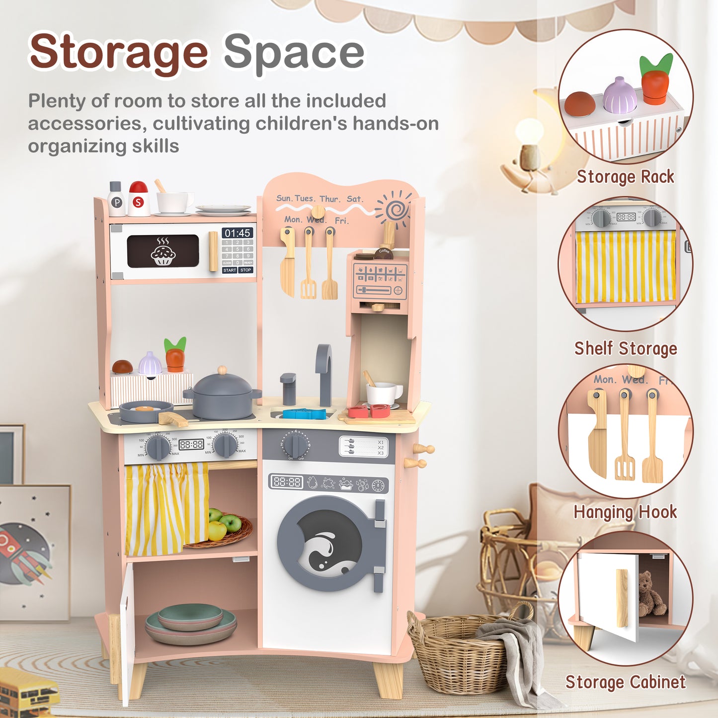 TOKTOO Play Kitchen for Toddlers