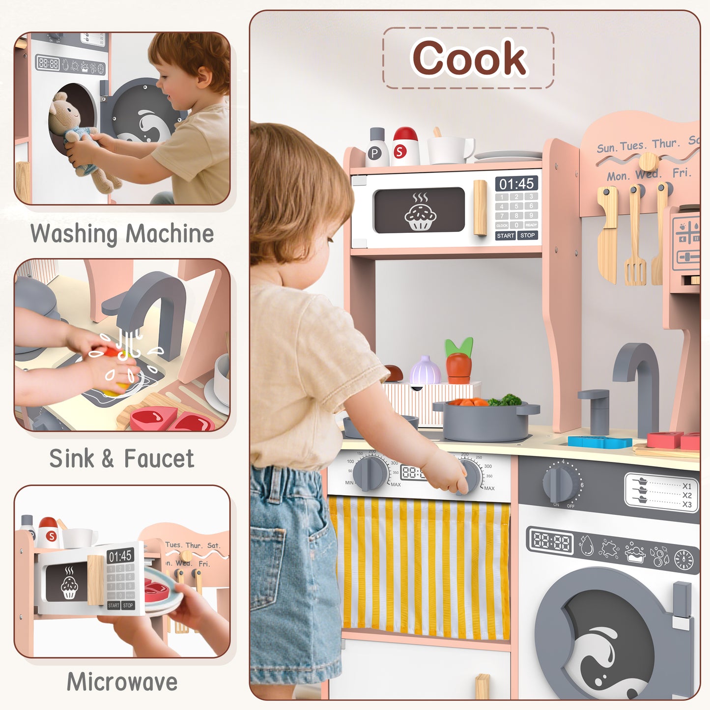 TOKTOO Play Kitchen for Toddlers