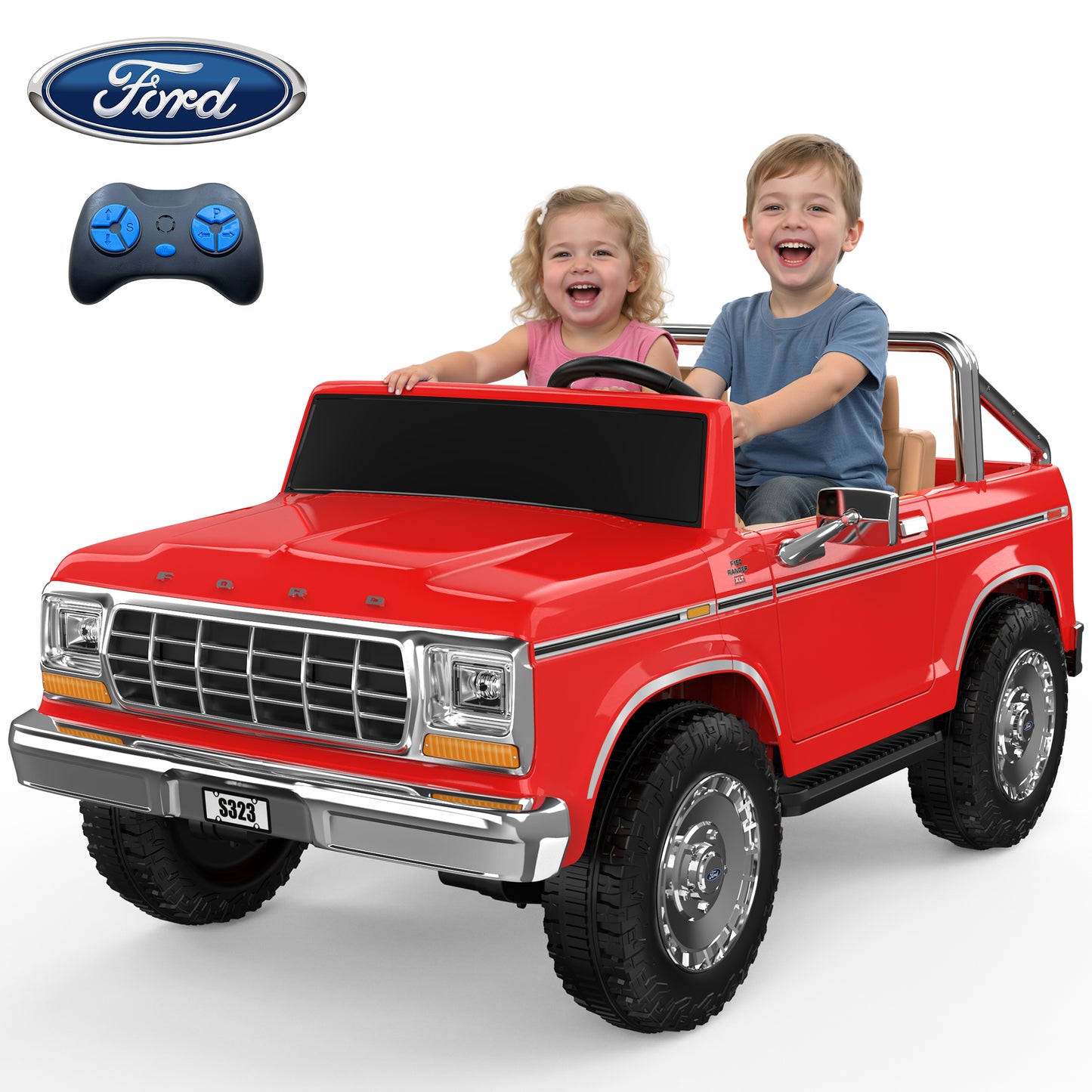 TOKTOO 24V Ride on Dump Truck, Licensed 1973 Ford F-150