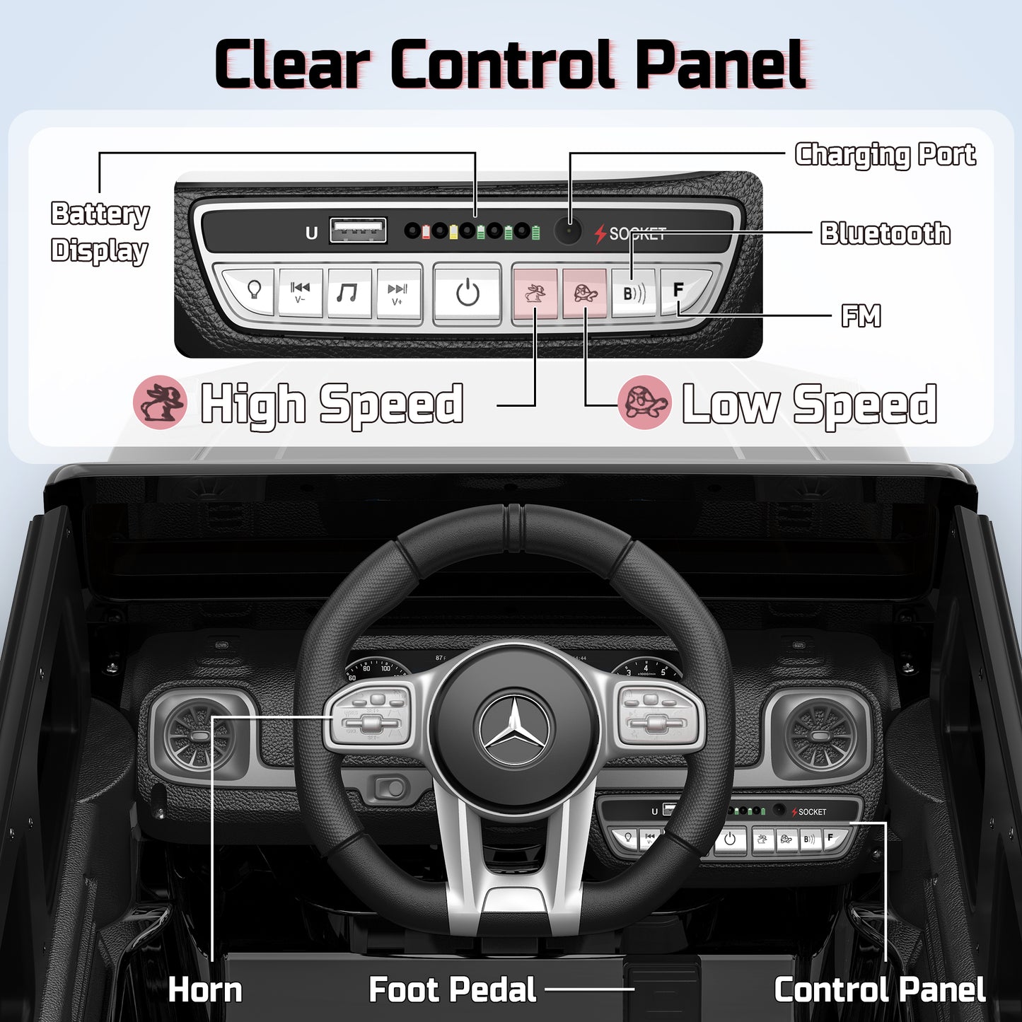 TOKTOO 12V Electric Toddler Ride on Car, Ride on Toy Licensed Mercedes-Benz G63