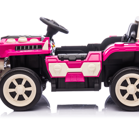 TOKTOO 12V Ride On Car for Toddlers, Electric Car for Kids Aged 2-6 Years, Pink