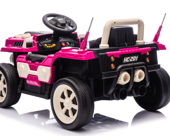 TOKTOO 12V Ride On Car for Toddlers, Electric Car for Kids Aged 2-6 Years, Pink