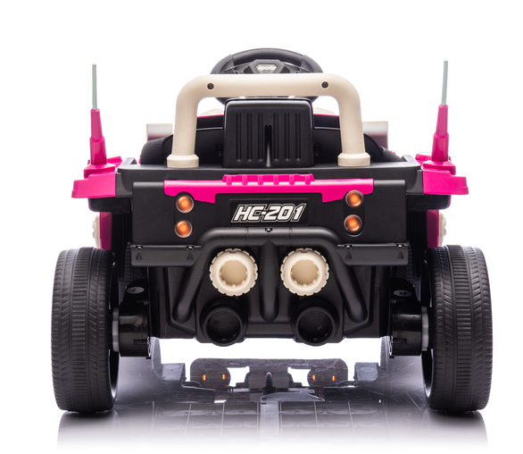 TOKTOO 12V Ride On Car for Toddlers, Electric Car for Kids Aged 2-6 Years, Pink
