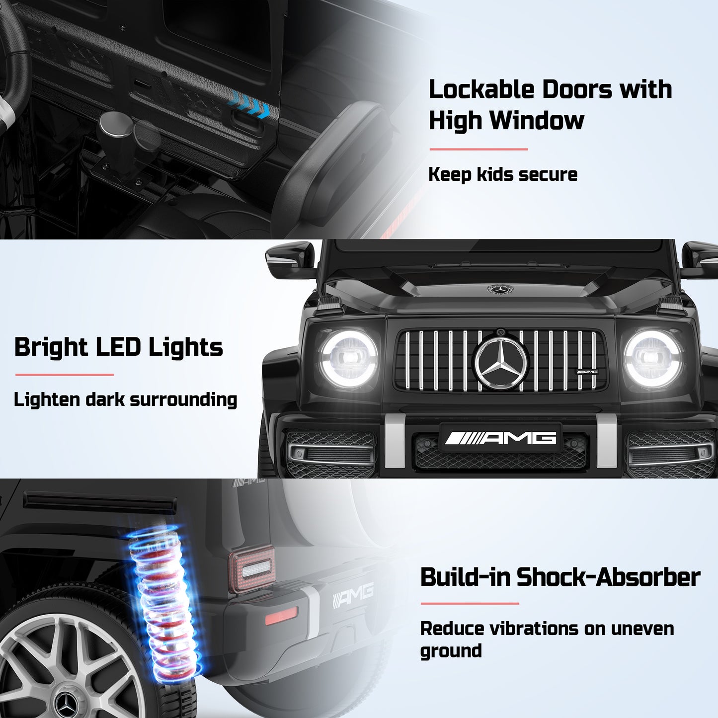 TOKTOO 12V Electric Toddler Ride on Car, Ride on Toy Licensed Mercedes-Benz G63