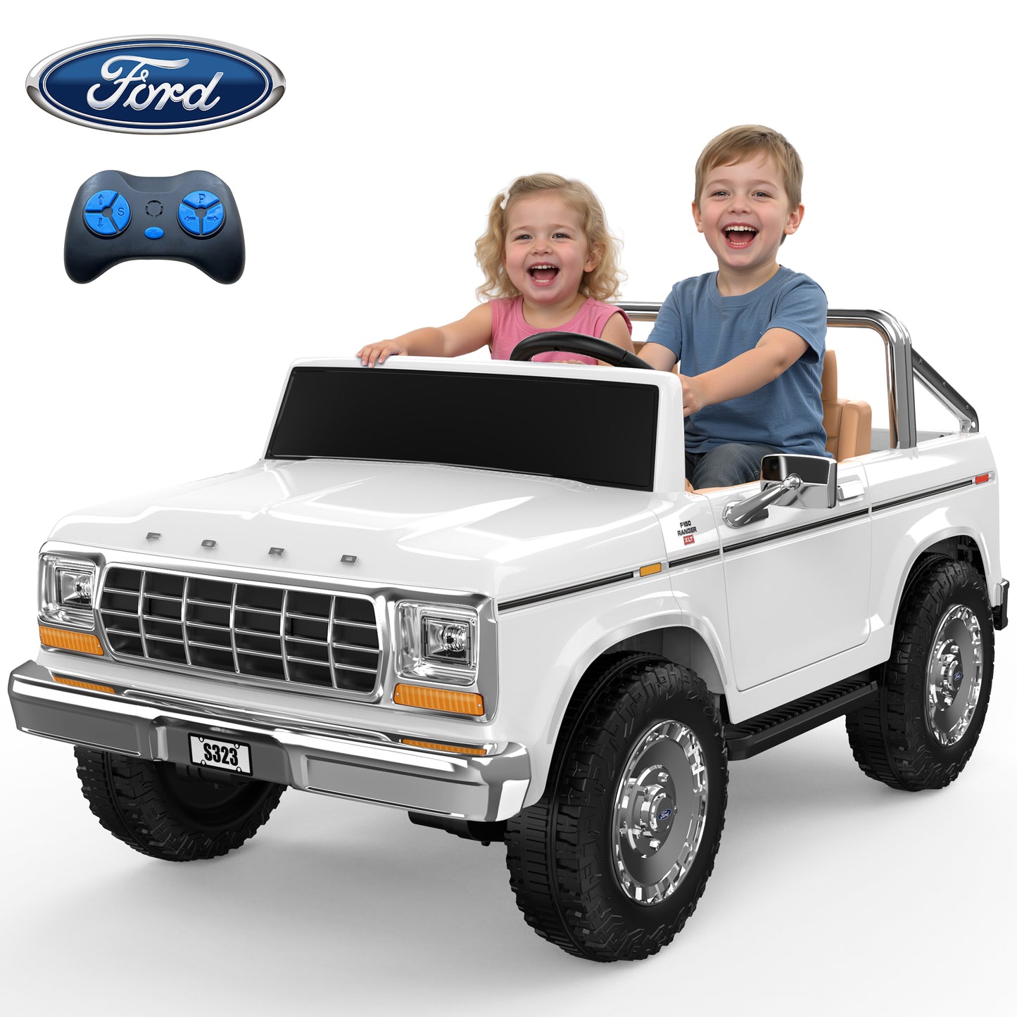 TOKTOO 24V Ride on Dump Truck, Licensed 1973 Ford F-150
