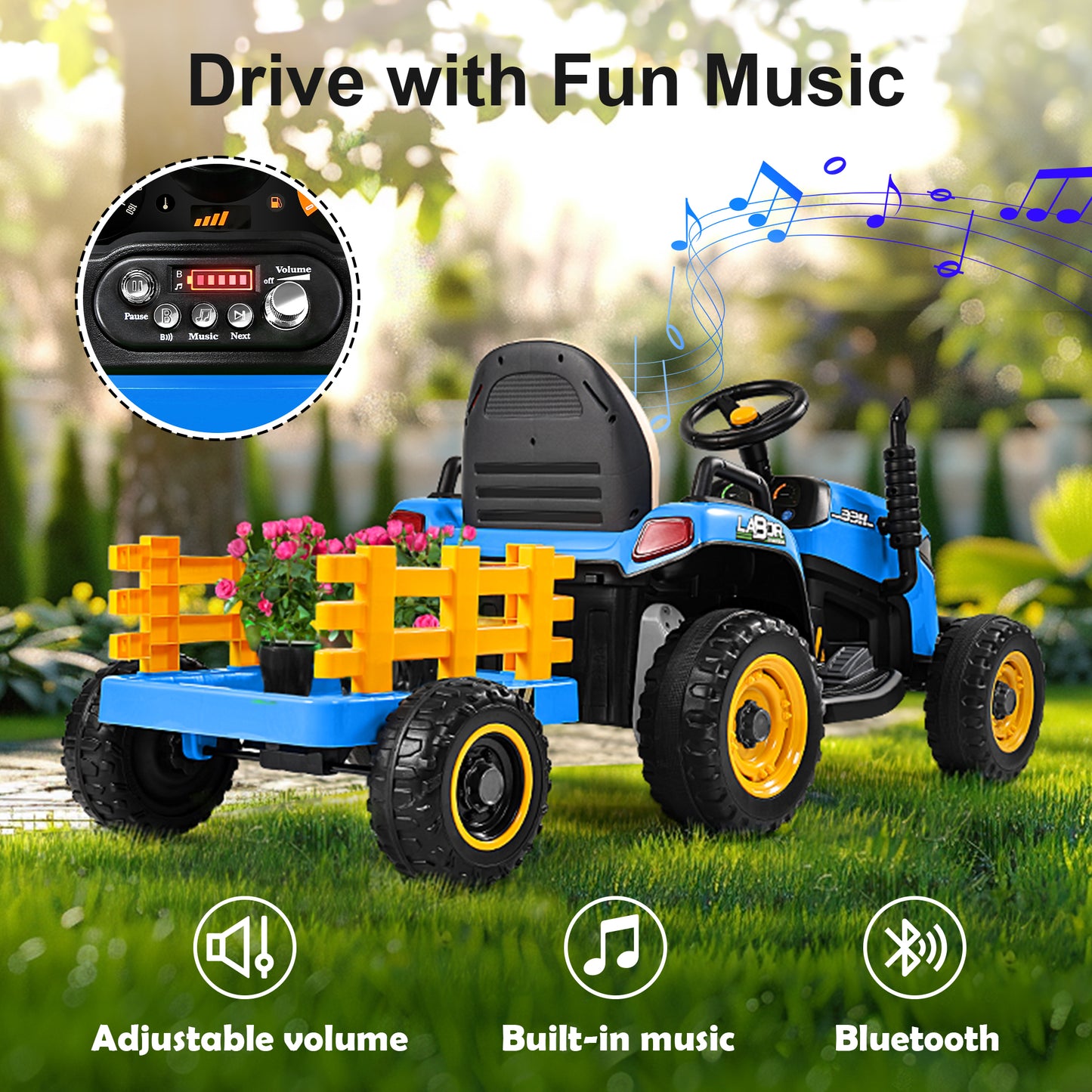 TOKTOO 24V Powered Ride on Tractor