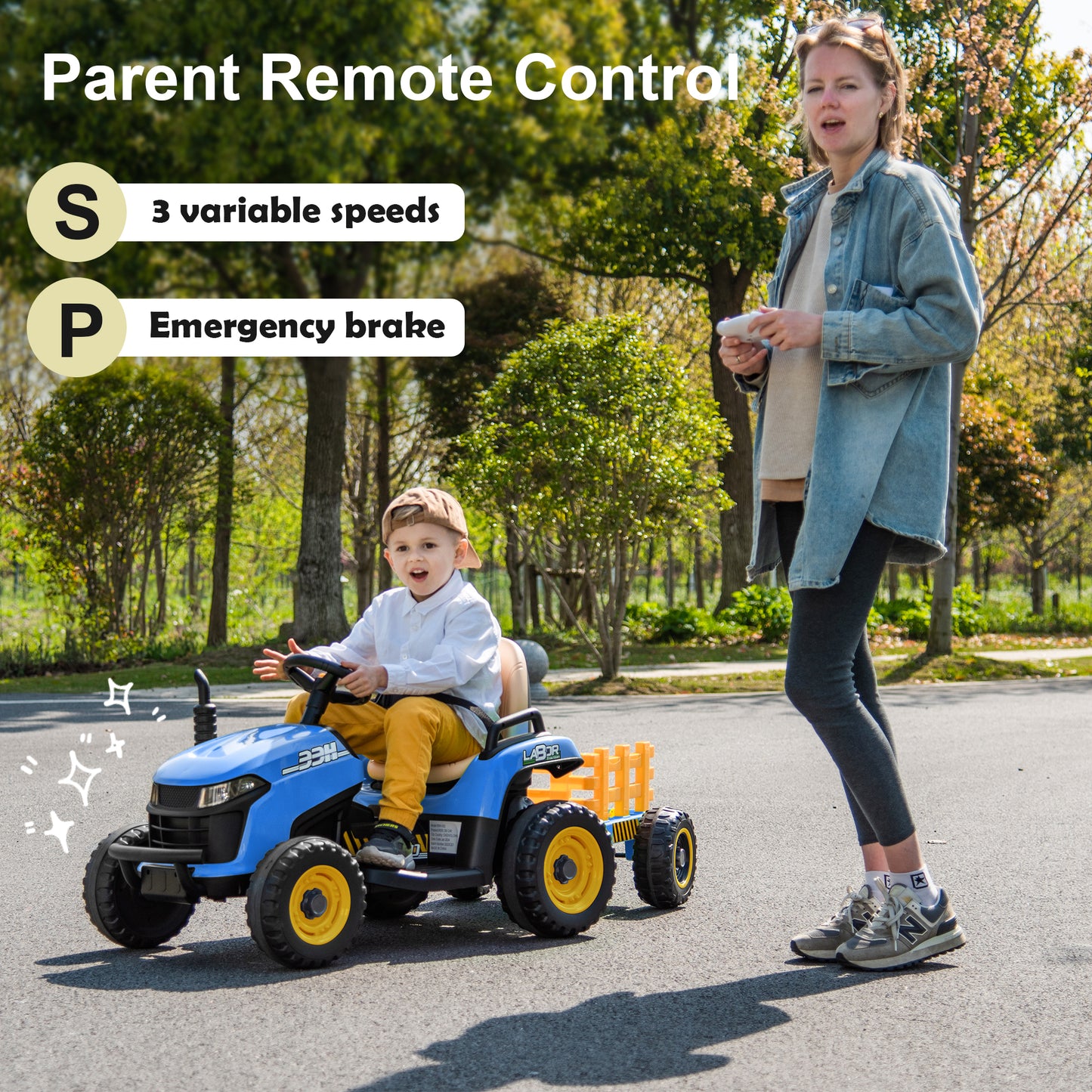 TOKTOO 24V Powered Ride on Tractor