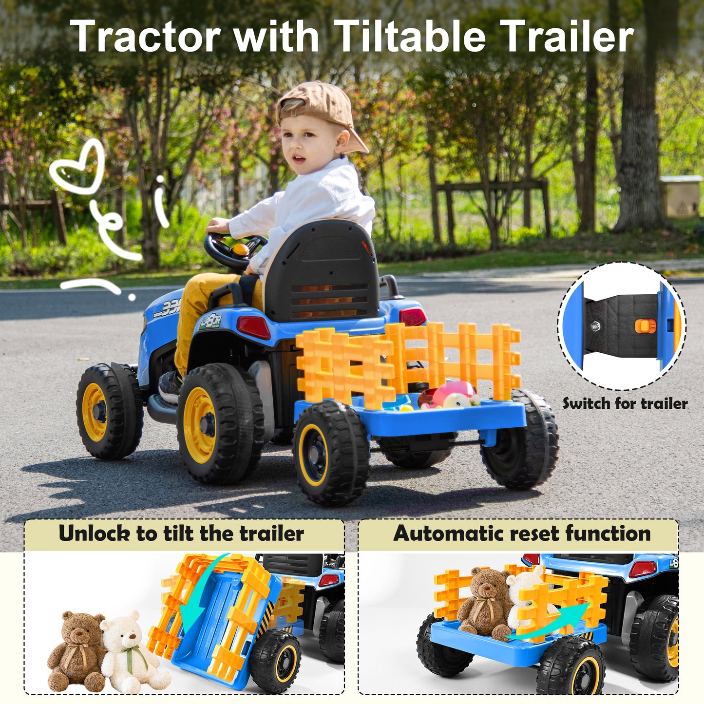 TOKTOO 24V Powered Ride on Tractor